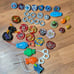 Large Lot Beyblade Pieces Tops Metal Cords Launchers Tomy 36 Items
