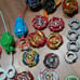 Large Lot Beyblade Pieces Tops Metal Cords Launchers Tomy 36 Items