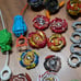 Large Lot Beyblade Pieces Tops Metal Cords Launchers Tomy 36 Items