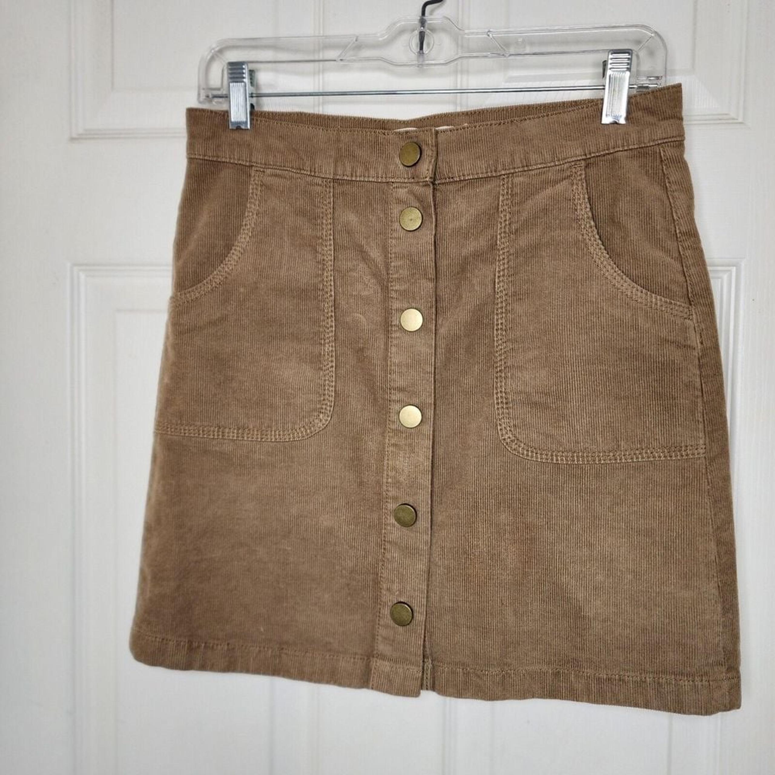 NWT Tory Burch Beach Wood Corduroy Snap Front Lucitano Mini Skirt Sz. 2