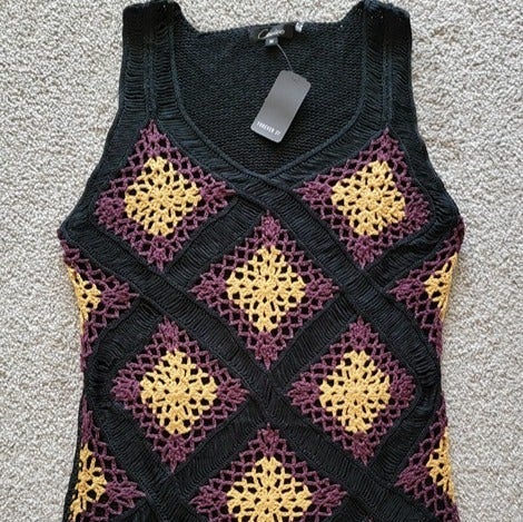 *Size M* Forever 21 Knit Dress / Cover Up Black Purple - Brand New! LAST ONE