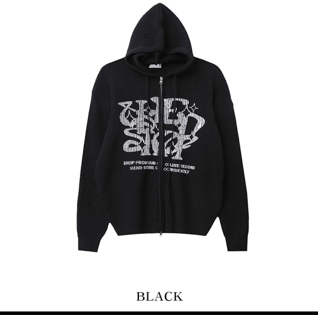 2plan Galaxy lettering zip-up hoodie