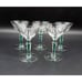 Vintage Morgantown Fischer Green Filament Stem 3 oz Cordial Glasses Lot of 5