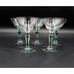 Vintage Morgantown Fischer Green Filament Stem 3 oz Cordial Glasses Lot of 5