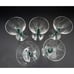 Vintage Morgantown Fischer Green Filament Stem 3 oz Cordial Glasses Lot of 5