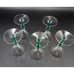 Vintage Morgantown Fischer Green Filament Stem 3 oz Cordial Glasses Lot of 5