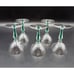 Vintage Morgantown Fischer Green Filament Stem 3 oz Cordial Glasses Lot of 5
