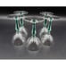 Vintage Morgantown Fischer Green Filament Stem 3 oz Cordial Glasses Lot of 5