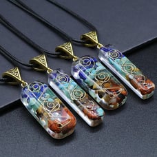 7 Chakra Pendant Necklace-Natural Stone Healing Balance Meditation Necklace