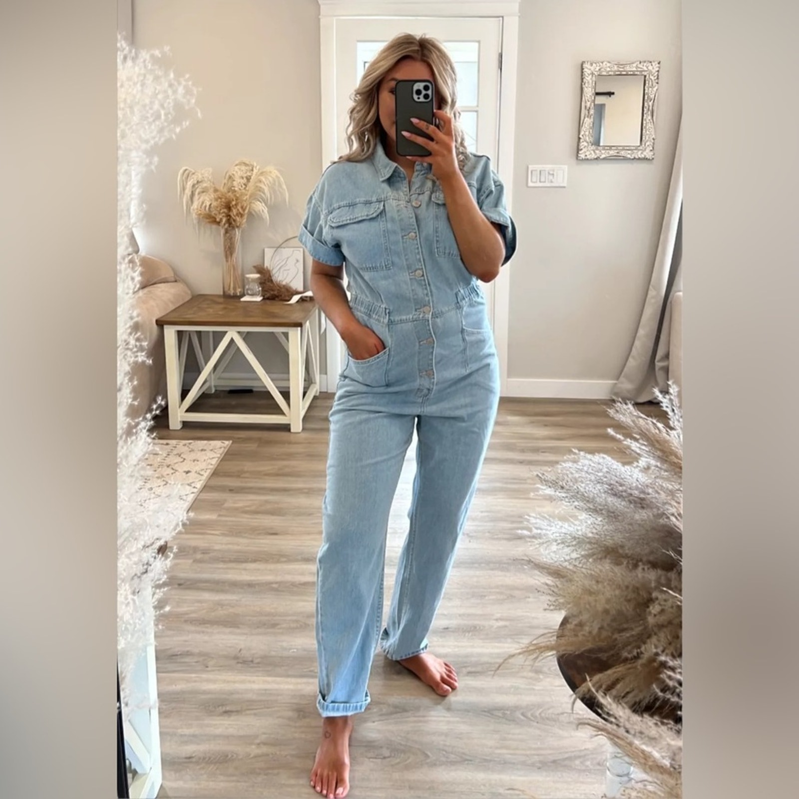 Free People Marci Jumpsuit in Clear Skies S