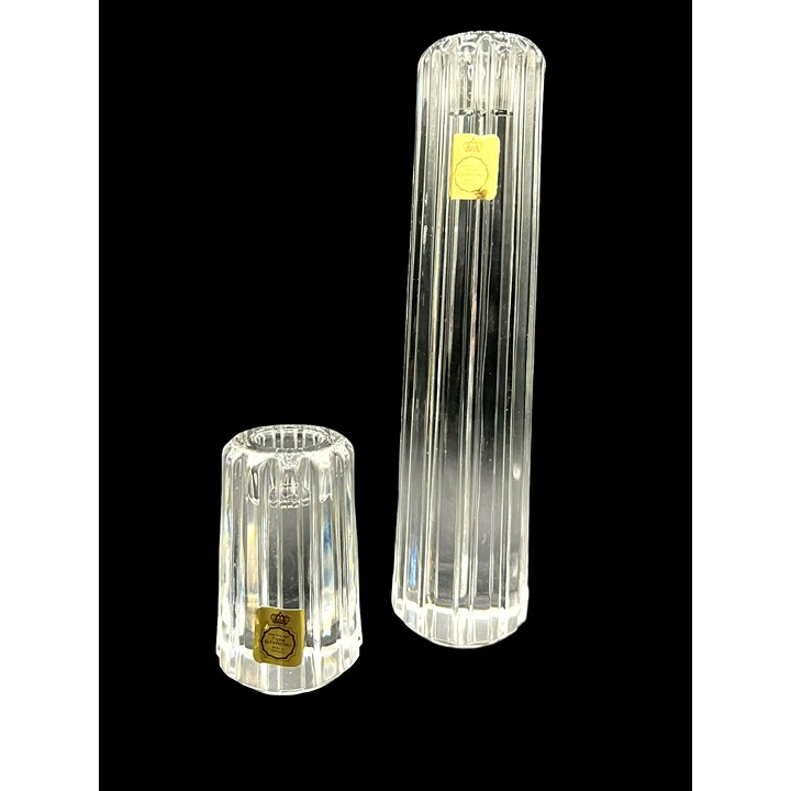 2 Nachtmann BLEIKRISTAL German Crystal Candleholders 24% Lead Content Tiffany