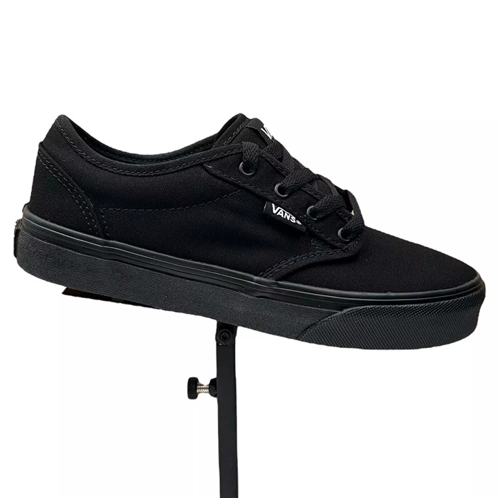 Vans Atwood Little Boy's/Girl's Canvas Shoes Size 13 Solid Black Low Top Lace up