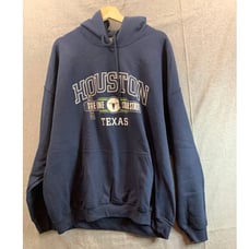Gildan Houston Texas Hoodie Jacket Adult 2XL Blue Navy Pullover Shirt Mens