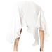 Chloe' Womens White Jersey Open Sleeve Flounce Crewneck Top Blouse Size XL