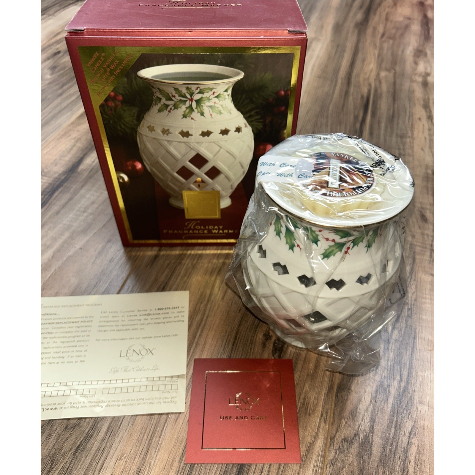 NIB Lenox Holiday Fragrance Warmer Tables Candle French Vanilla Tarts Wax