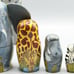 Vintage Lot of 3 Spirit Nesting Dolls Owl Wolf Elephant Painted Rare Animals