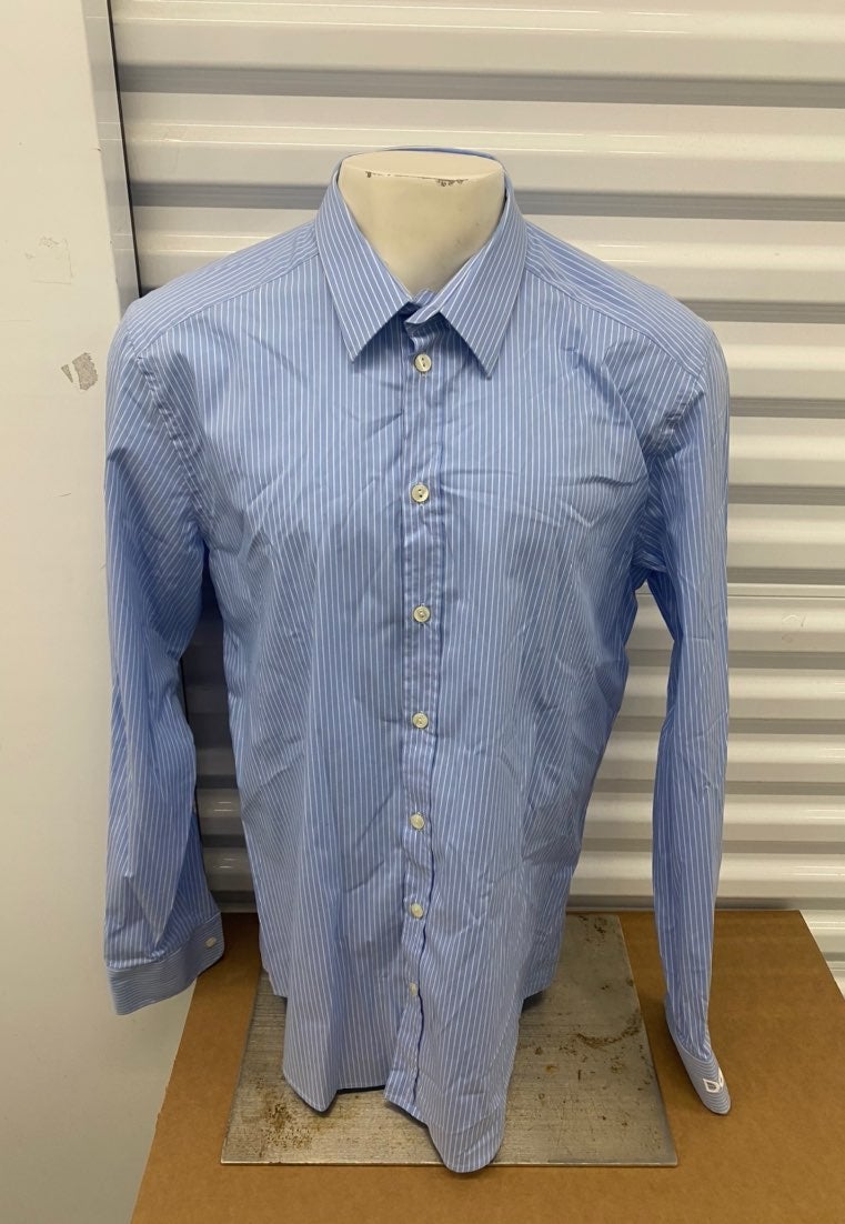 Dolce Gabbana Gold Pinstriped Dress Shirt