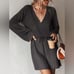 Cupshe One More Drawstring Sweater Dress Dark gray Size L RefHHH