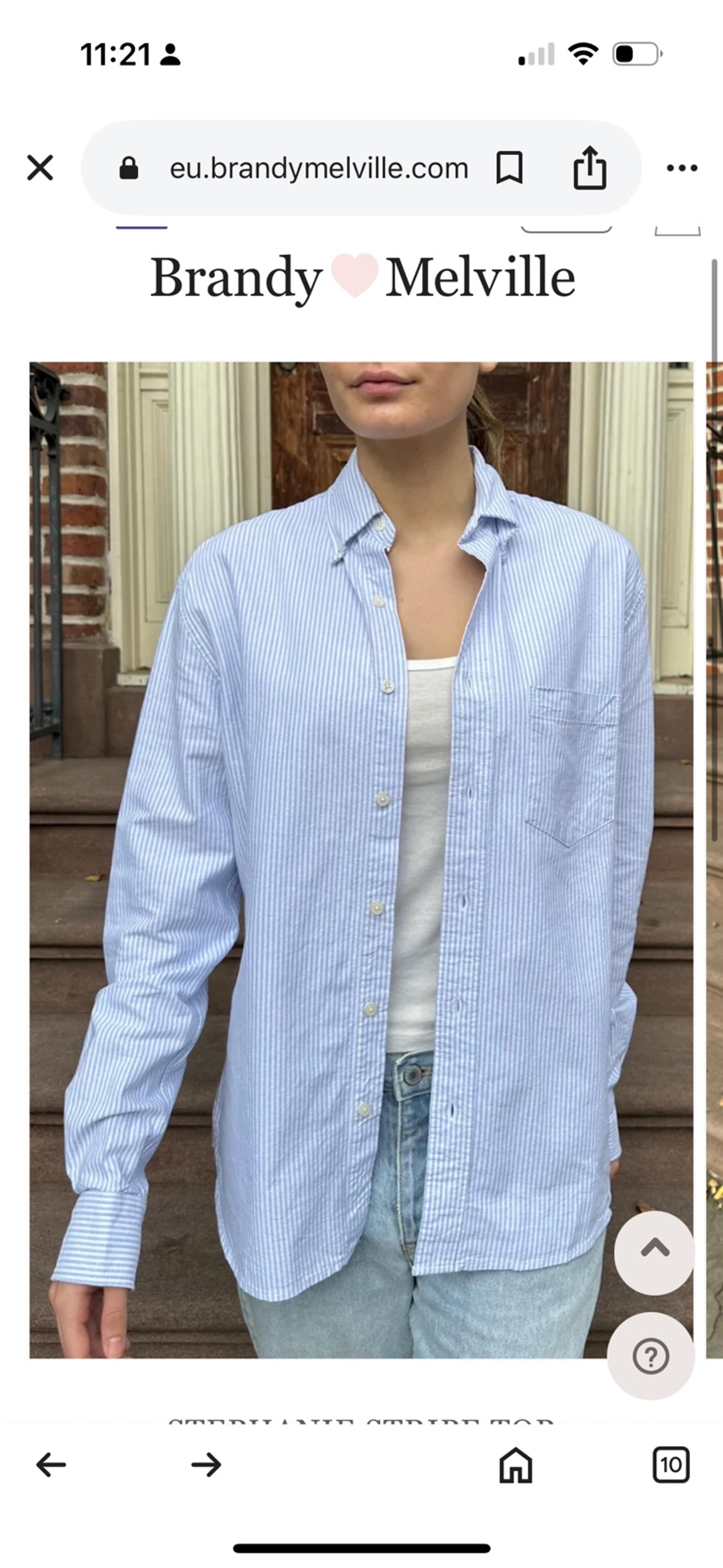 brandy melville stephanie stripe top women button up shirt