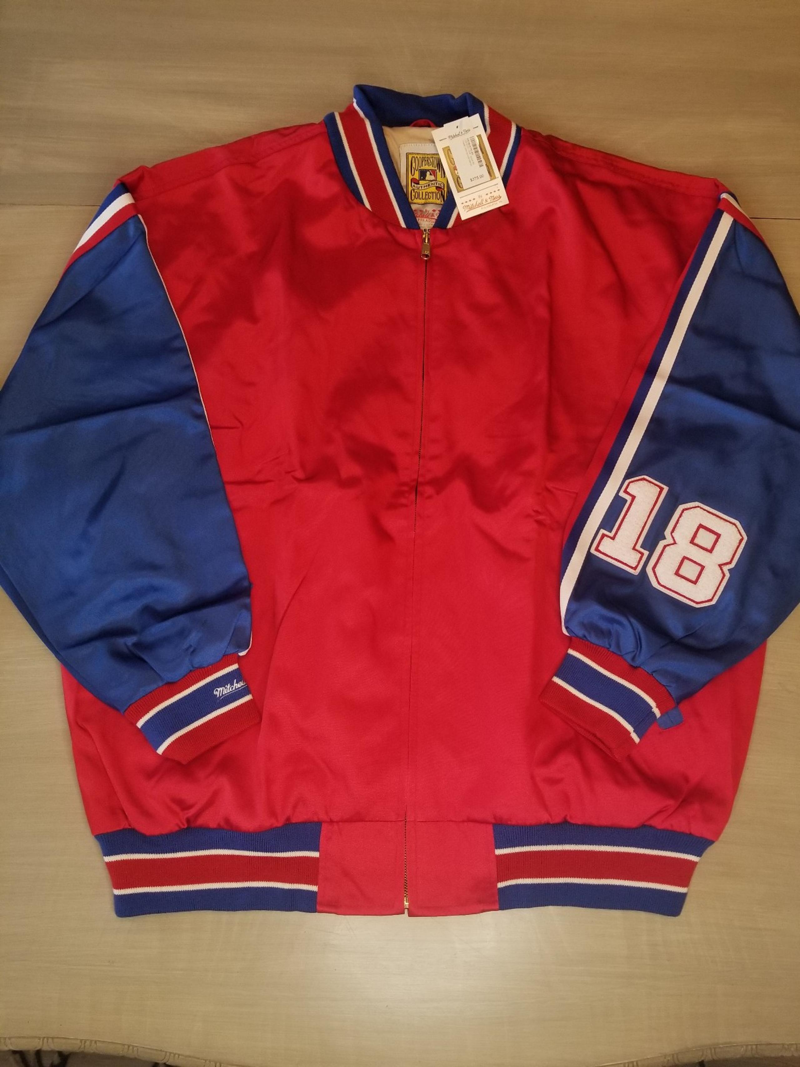 Mitchell & Ness Cincinnati Reds 1938 Jacket Mens 56 (3XL) Scarlett Satin