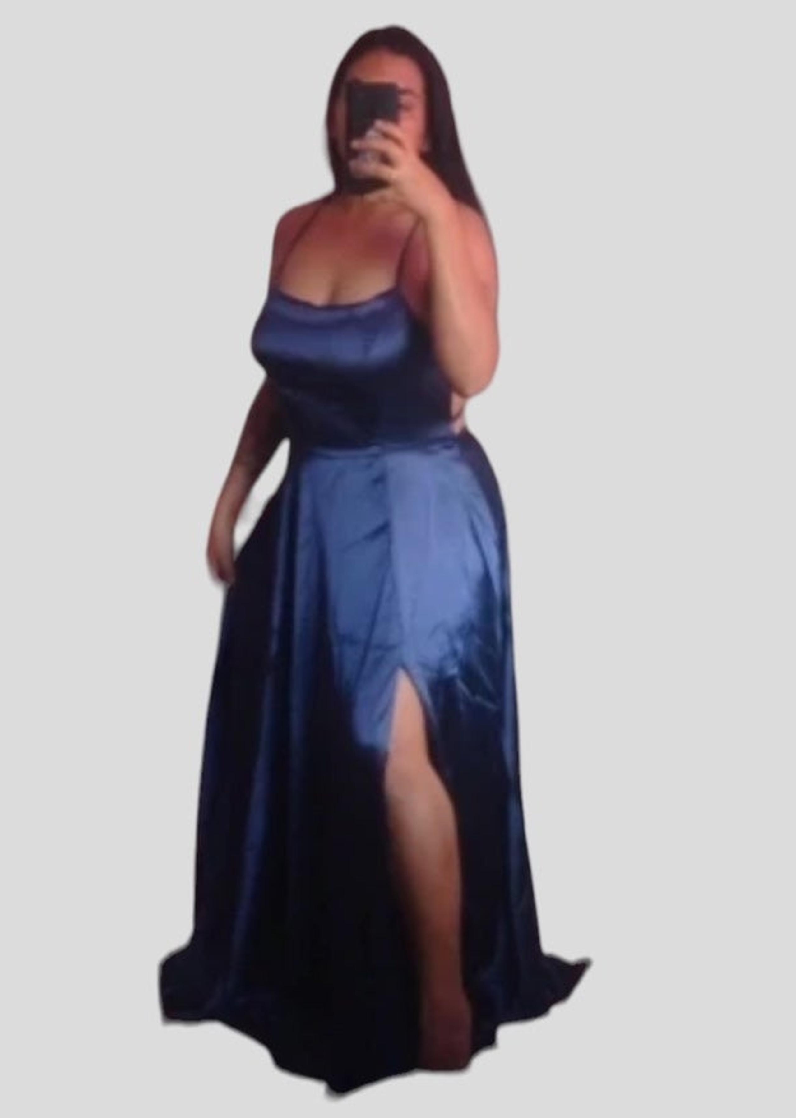 Deep Blue Bridesmaid Lace Up Backless Dress |  Size 10