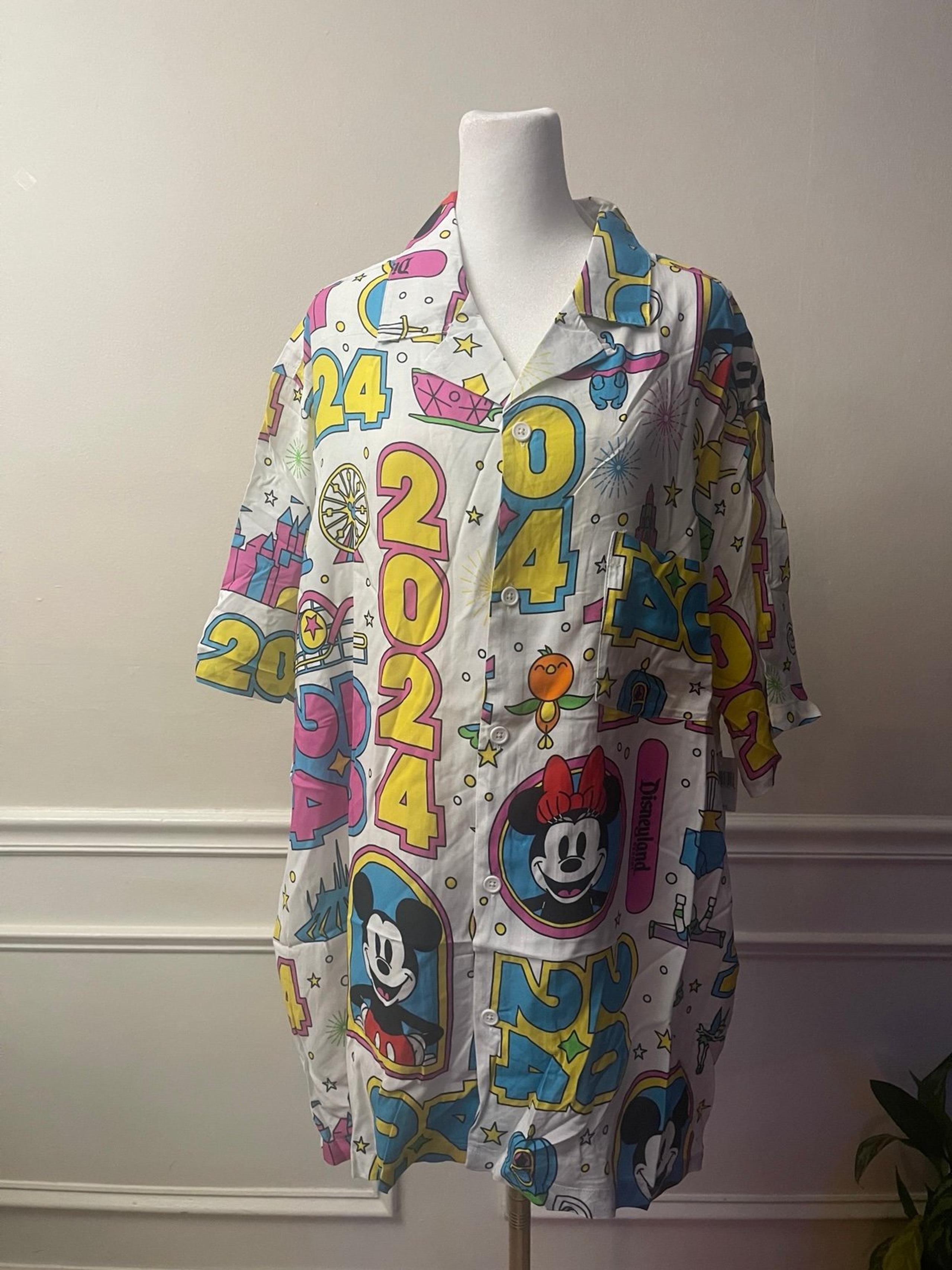 Adult Shirt - 2024 Walt World Mickey Button Down Size 2XL - Disney