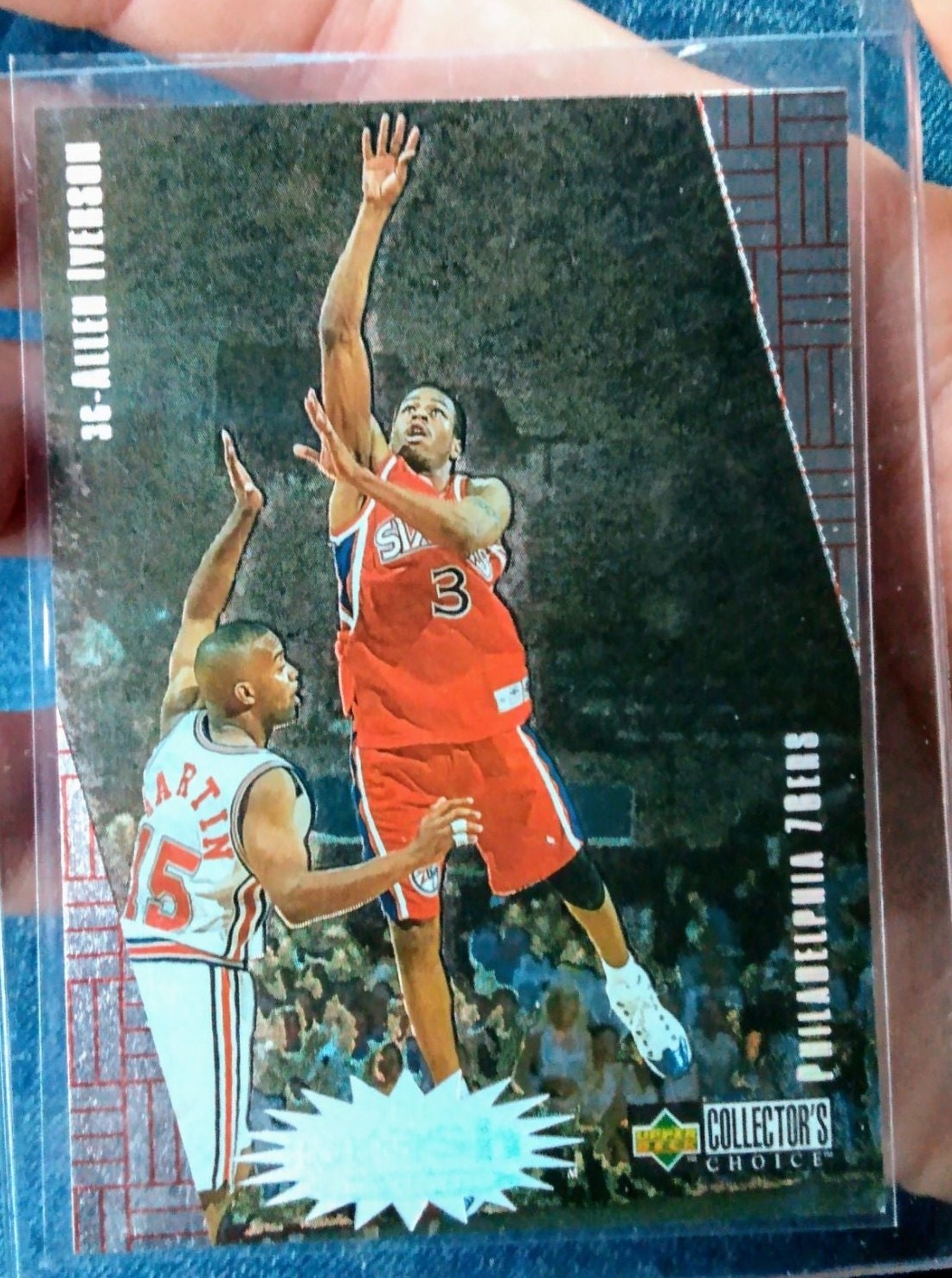 Allen Iverson 1997-1998 UD Collectors Choice Crash the Game Silver Foil #R20