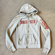 Vintage Y2K Hollister Grey Thermal Lined Hoodie Zip Up Women’s S