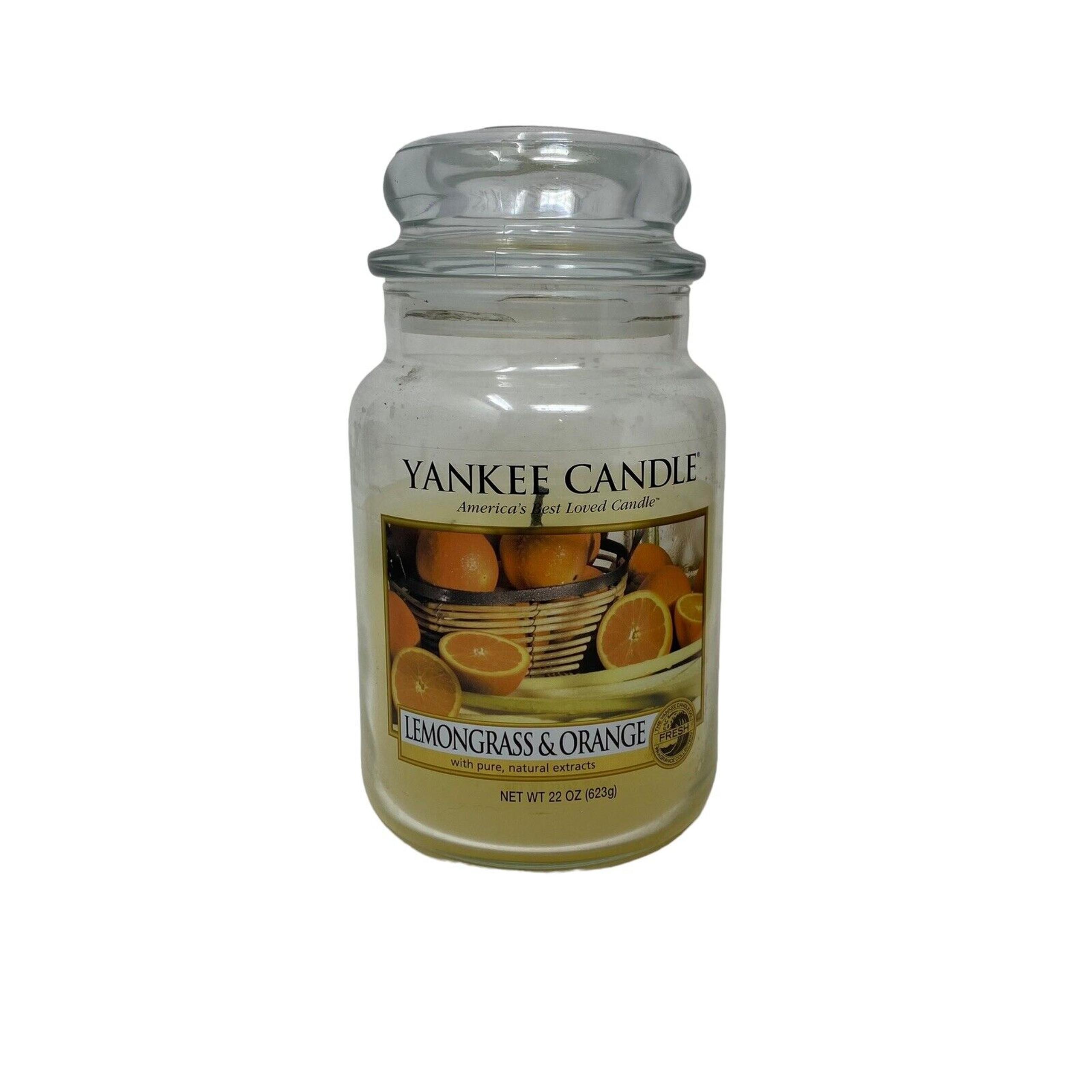 USED Yankee Candle RETIRED Lemongrass & Orange 22 oz Jar