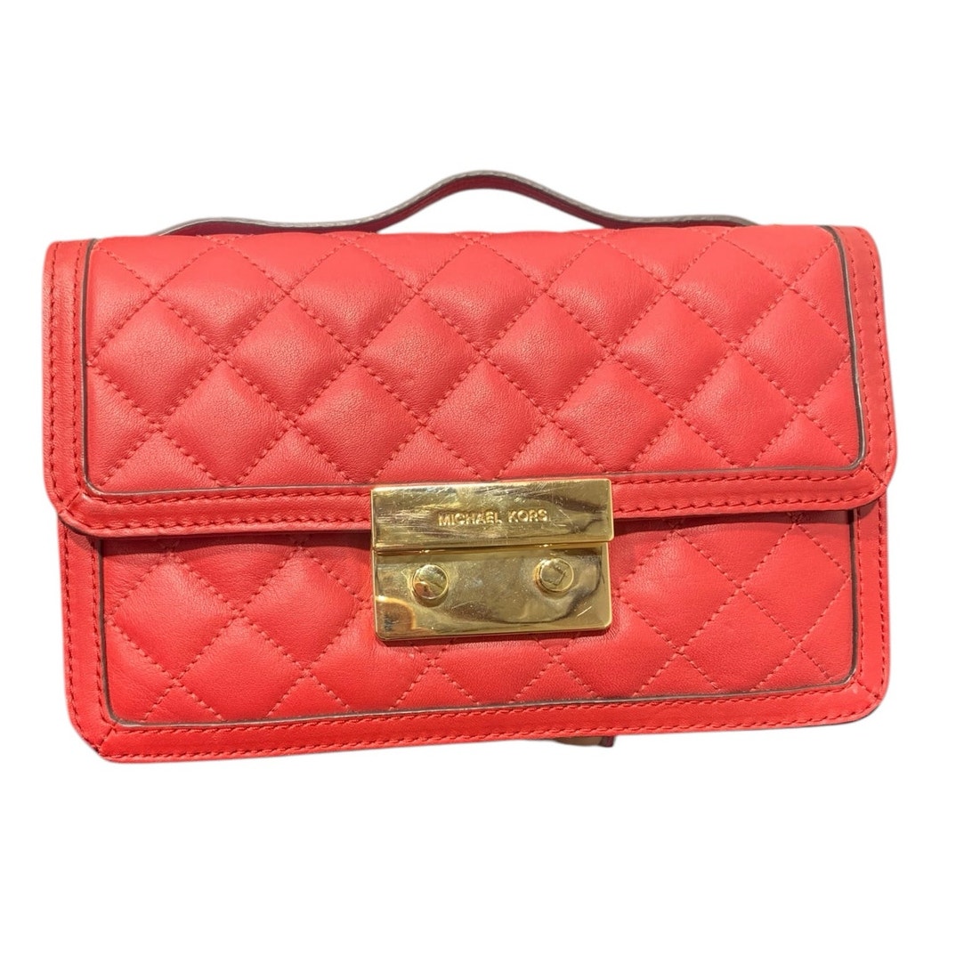 MICHAEL Michael Kors SLOAN MESSENGER Red and Gold Crossbody Bag