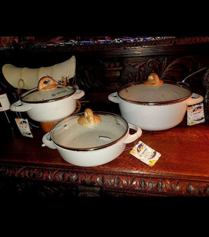 Masterclass Premiun beige Speckled Cookware Set 6 piece