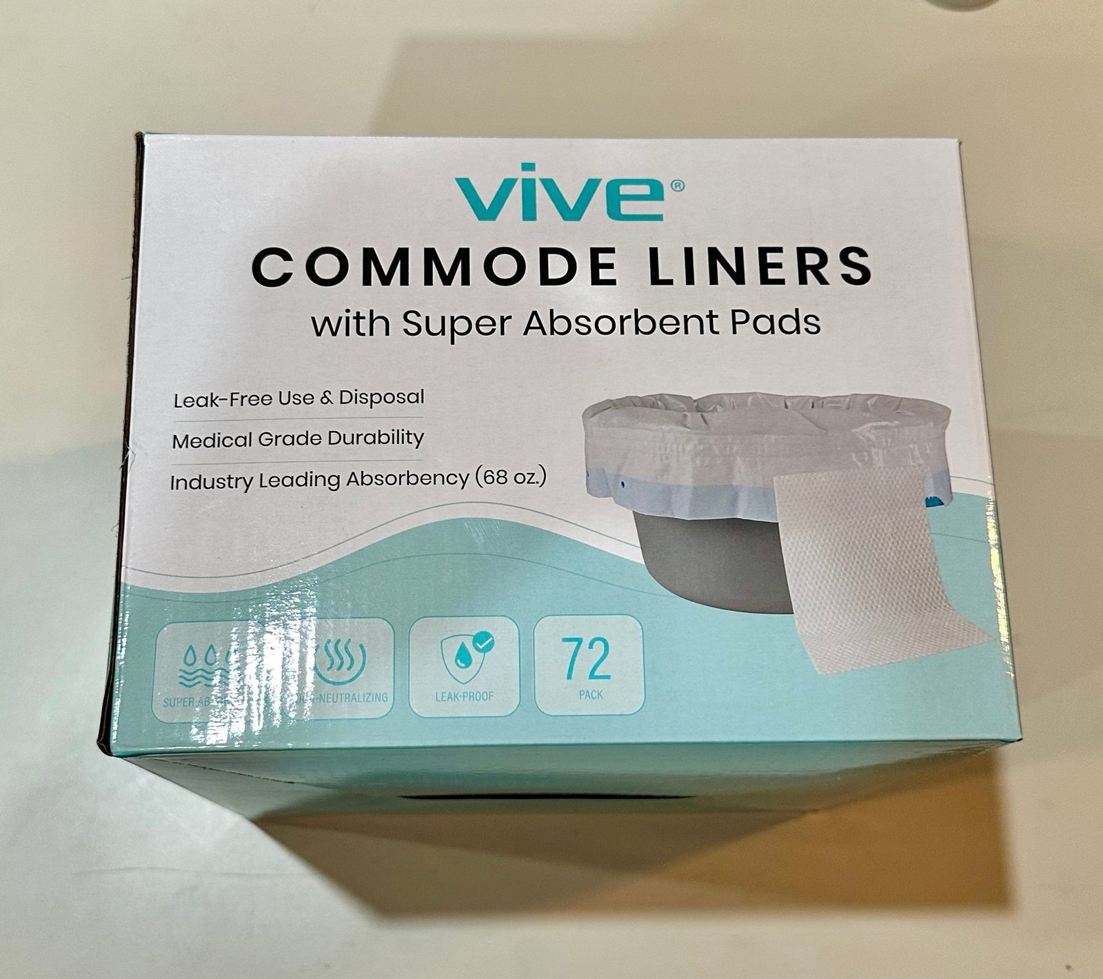 Disposable Commode Liners with Absorbent Pads for Portable Toilet