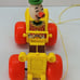 Ultra Rare Antique 1965 Fisher-Price Jalopy Clown Car Pull Toy W/Box & Manual. T
