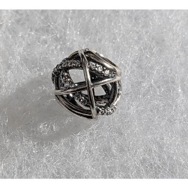 Authentic Pandora Sterling Silver CZ 'GALAXY' Charm Bead Bracelet Pendant