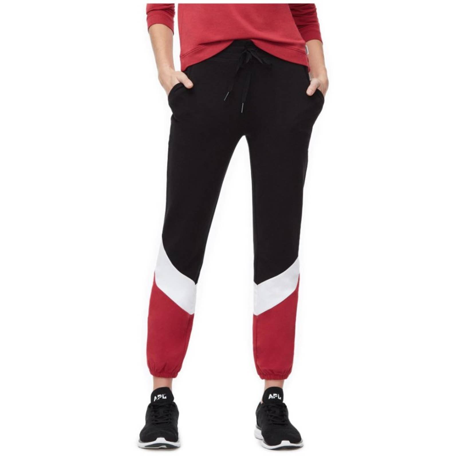 Black Good American High Waisted Fleece Sweatpants Joggers 2/M