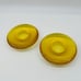 Iittala ‘Nappi’ Yellow Amber Glass Round Candle Votive Set Of 2