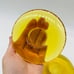 Iittala ‘Nappi’ Yellow Amber Glass Round Candle Votive Set Of 2