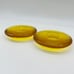 Iittala ‘Nappi’ Yellow Amber Glass Round Candle Votive Set Of 2