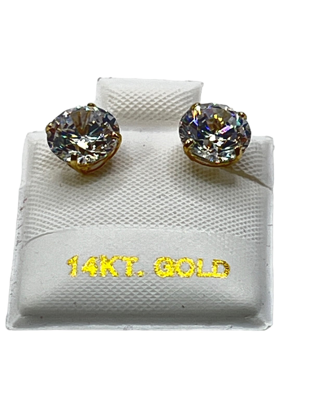 Stud Earrings solid gold 14k screw back 7mm