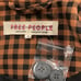 Free People Women’s Ashby Plaid Double Breasted Blazer in Brown Sz XL NEW