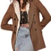 Free People Women’s Ashby Plaid Double Breasted Blazer in Brown Sz XL NEW