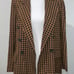 Free People Women’s Ashby Plaid Double Breasted Blazer in Brown Sz XL NEW