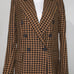 Free People Women’s Ashby Plaid Double Breasted Blazer in Brown Sz XL NEW