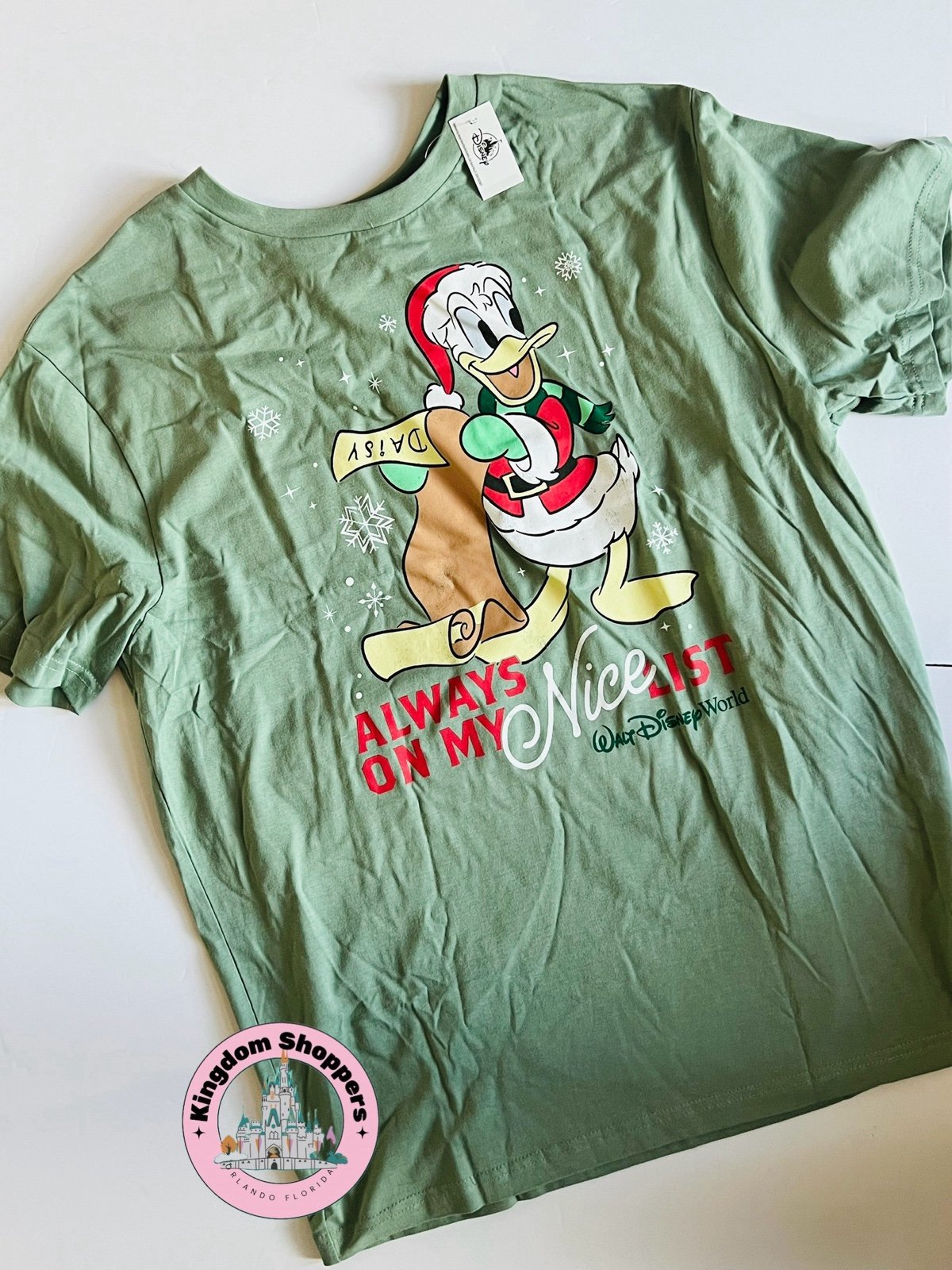 2025 Disney World Donald Duck Always Naughty List Holiday Christmas Shirt XL