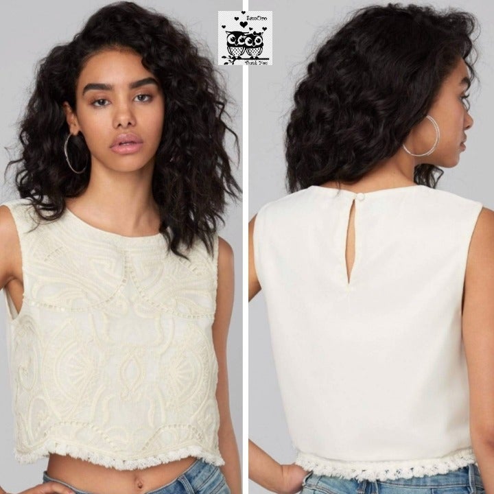 Macrame Embroidered Crop Top