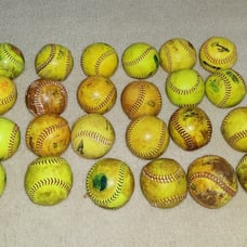 Used Softball Balls, Lot of 28, Meet NFHS standard, for Practice, Dog Toys, etc.