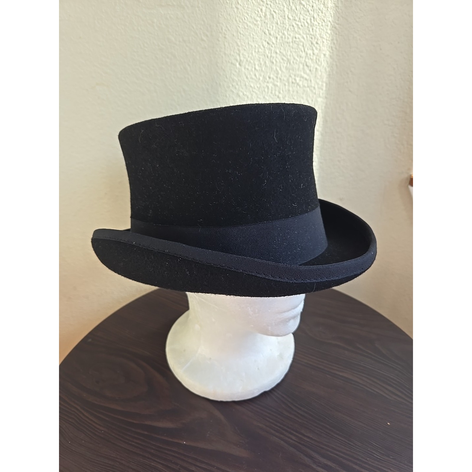 Kenny K 100% Wool Top Hat Steampunk Cosplay Black Large Vintage