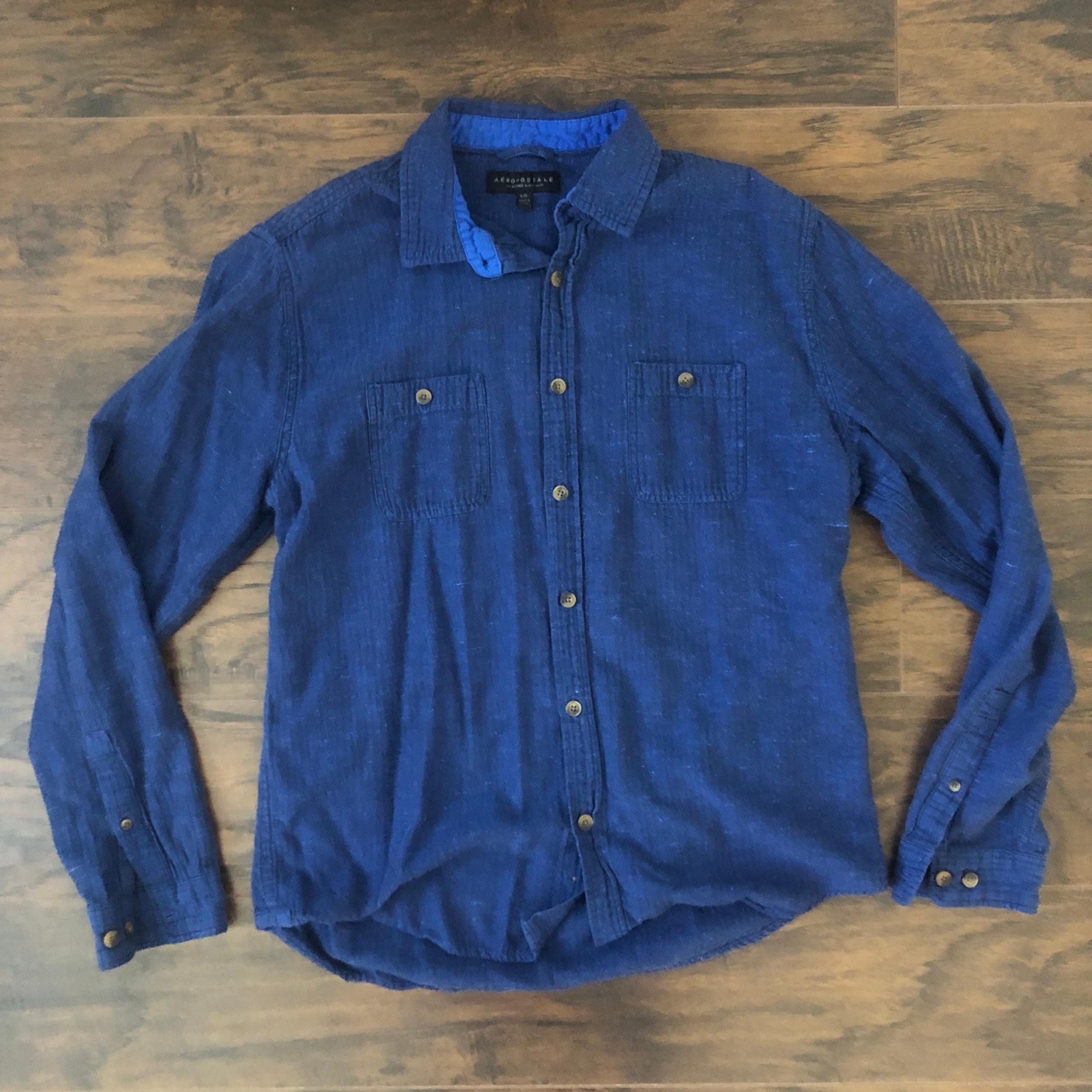Aeropostale Men’s Long Sleeve Button Front Shirt