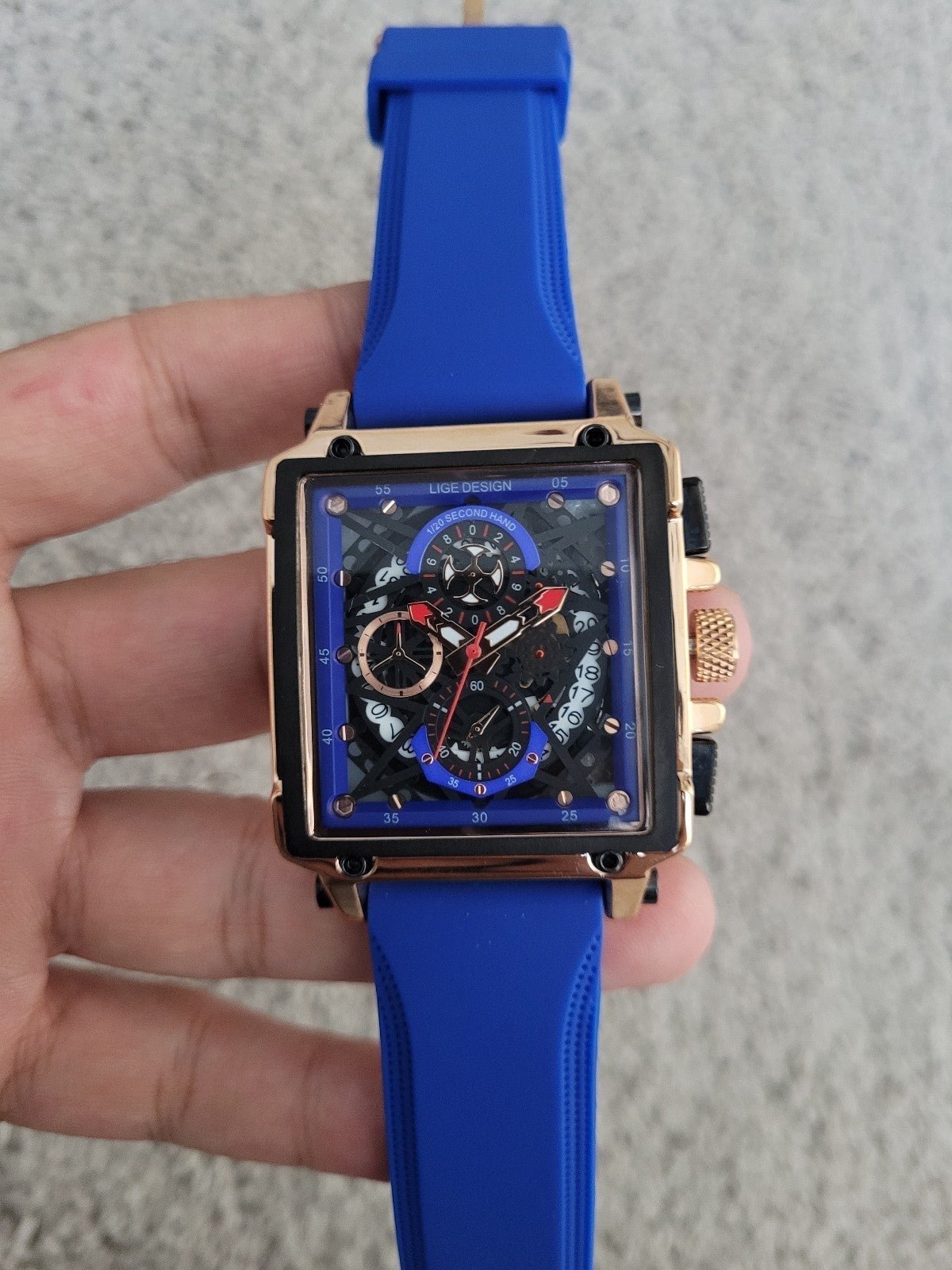 LIGE New Fashion Chronograph Square Dial Watch for Men