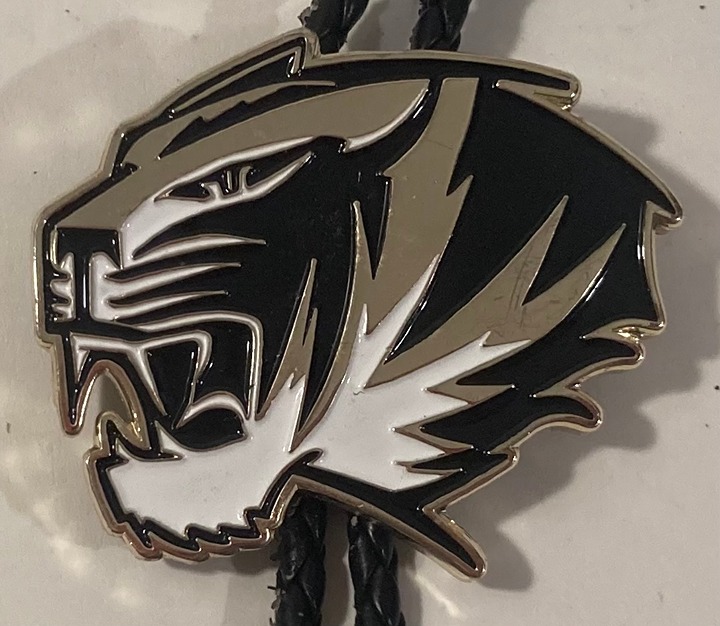 Vintage Metal Bolo Tie, Alamogordo Public Schools, Jaguar, Nice Western Design